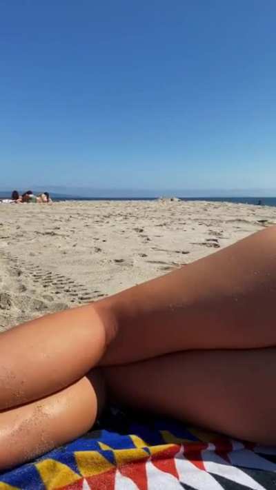 Wore a plug to the beach to make laying out more enjoyable for my beach bum. [oc]
