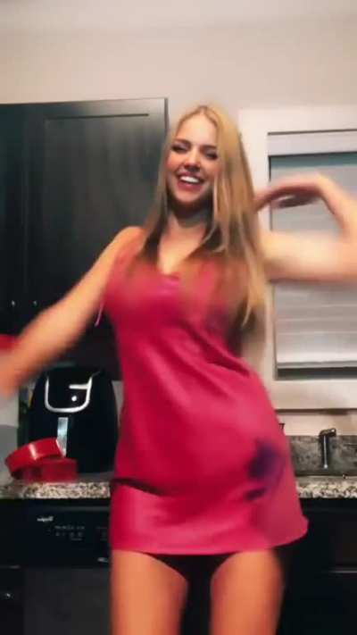 In a cute dress