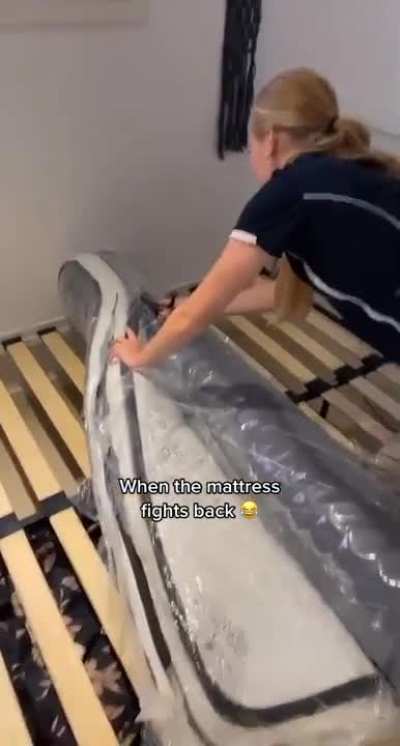 The last few milli seconds before the mattress attacks!