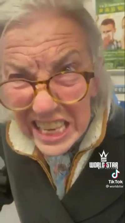 Elderly woman's response to being told she needs to wear a mask on the train...