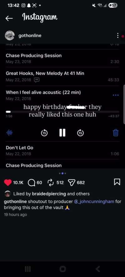 Unreleased voice memo falling down