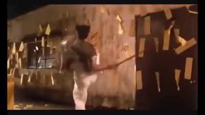 Martial artist chad with a power move