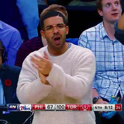 Drake Clapping Gif - (AI upscaled 1080p60 from 720p30 source, colour and speed corrected to match gif versions)