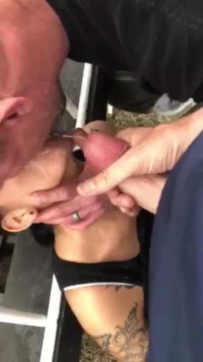 Going i fro a kiss during a facial