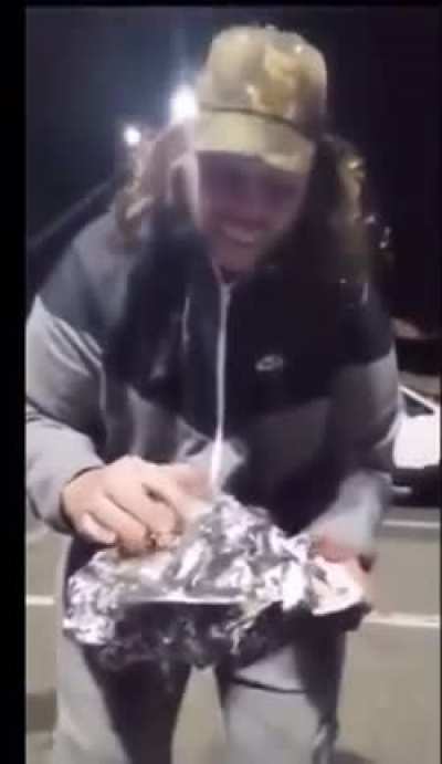 Homeless Guy Throws Food After Finding Out He Wasn’t Getting Drugs.