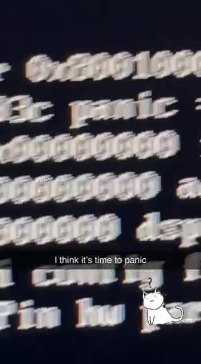 I’m panicking