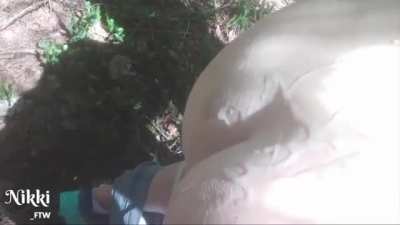 Almost caught by other hikers because he couldn't stop cumming