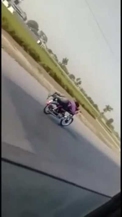 His head went through his own arse