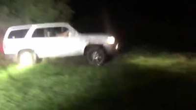 Full sent the 3rd gen farm truck. Lost a wheel well trim 🤭