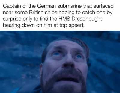 In March 1915 HMS Dreadnought rammed a German u-boat, becoming the only battleship to ever intentionally* sink a submarine.