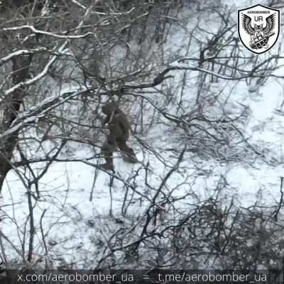 Russian soldier desperately struggling for his life after two drone drops by 30th Mechanized Brigade