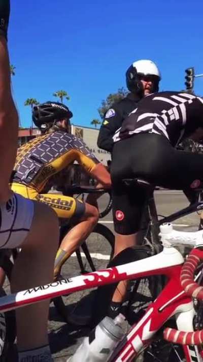cop lectures cyclists