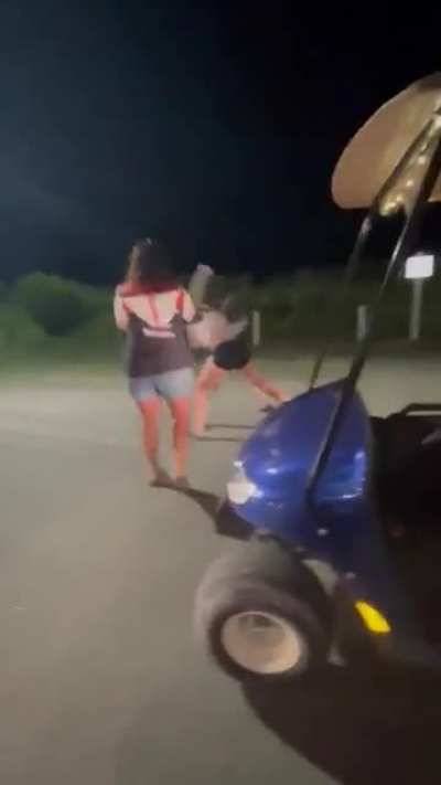 Fight on a golf cart
