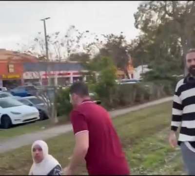 A Christo-fascist street preacher and his camera buddy showed up in a Muslim community in Tampa, FL calling them terrorists and got confronted.