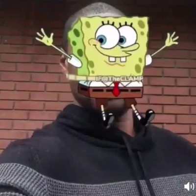 How it feels to wear Spongebob as a face