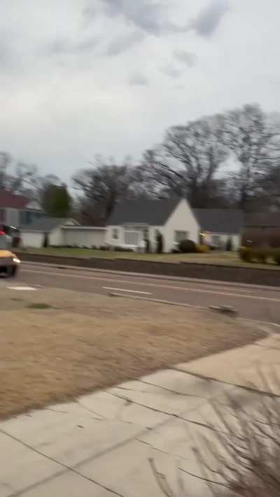 Blasting past a bus with sign out