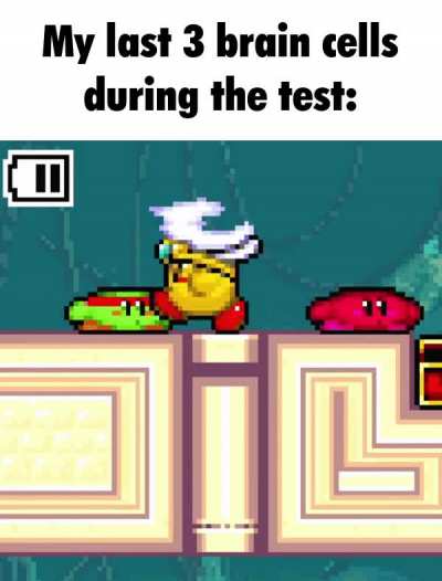 My last 3 brain cells during the test: