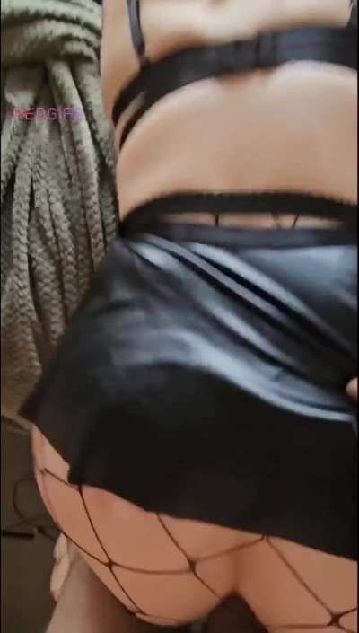 I love seeing his cum all over my black skirt (mf)