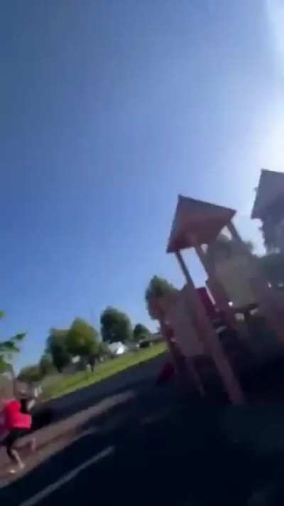 Kids playing tag at the park when shootout breaks out