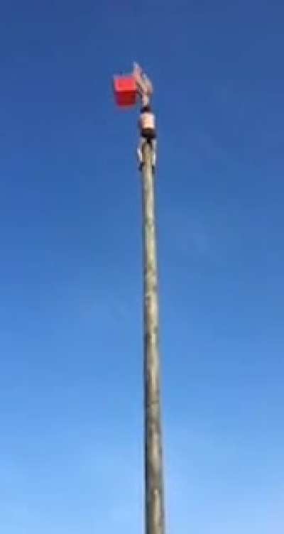 Lets climb a 100 foot pole and see what happens