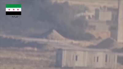 FSA 13th Division BGM-71 TOW team hits a Syrian Army tank outside of Jurin, Hama - 7/8/2015