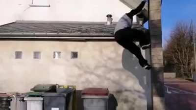 Guy Doing Parkour.............