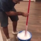 That’s one way to clean the floor