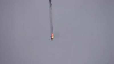 Syrian Helicopter engulf in flames & disintegrates after being hit by Turkish ground troops - February 2020
