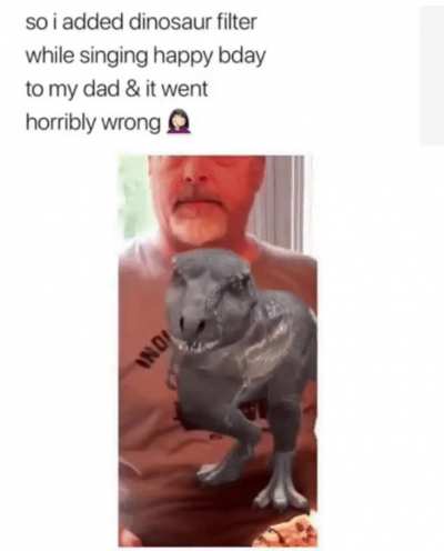 Blowing the dinosaur's candle