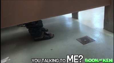 Public toilet poop prank