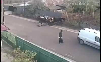 The man standing in the middle of the road is the highest IQ person in this video