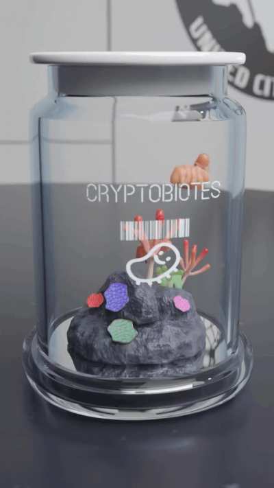 I made this looping jar of cryptobiotes in blender.