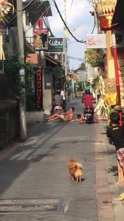 When wasted tourists blocking the road