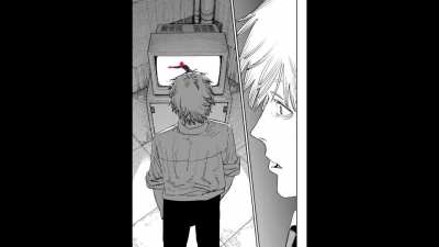 Denji watches some Spider-Man on TV