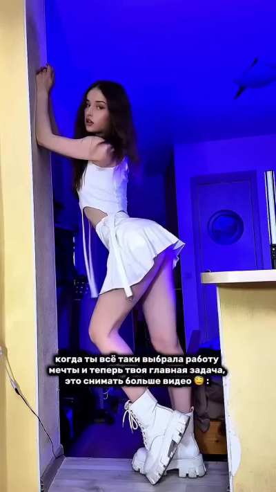 Showing Off her Moves in Various Mini Skirt and Mini Shorts Outfits, Slomo (Nessti)
