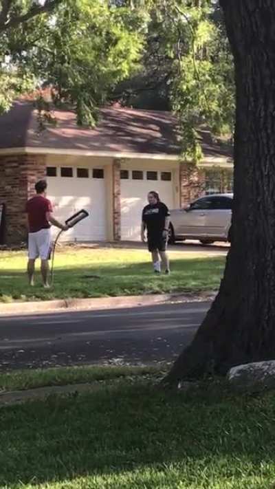 My neighbor has a Black Lives matter sign in her front yard. Some crazy lady parks in the middle of the street and starts screaming “White Lives Matter” for half an hour. Had to put the hose on her. Update: “I will be on iCrime TV with Elizabeth Vargas th