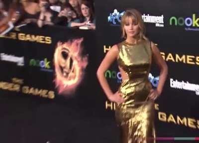 In golden dress