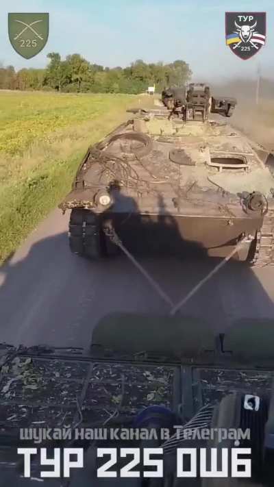 Tankers of Tur (Aurochs) group, note the flag, of the 225 separate assault batallion, retrieve a variety of damaged and one captured unit of equipment in Kursk AOP.