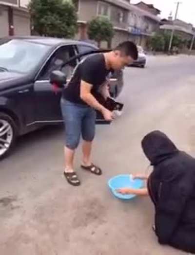 Giving money to the homeless and then ...