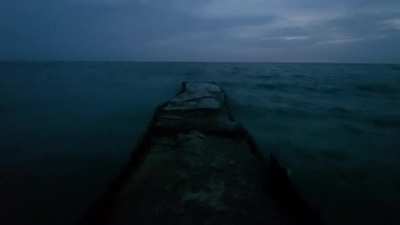 Crumbling pier on Toronto Island