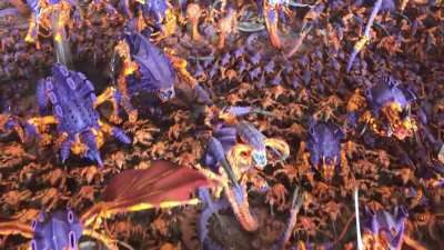 Swarm so far, set up in a more natural invasion formation
