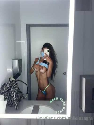 In the bathroom