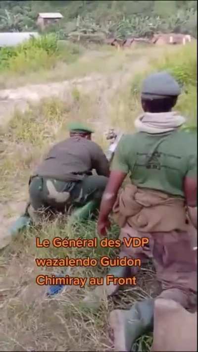 Wazalendo militia mortarmen in action against M23/Rwandan Army near Mweso, Congo