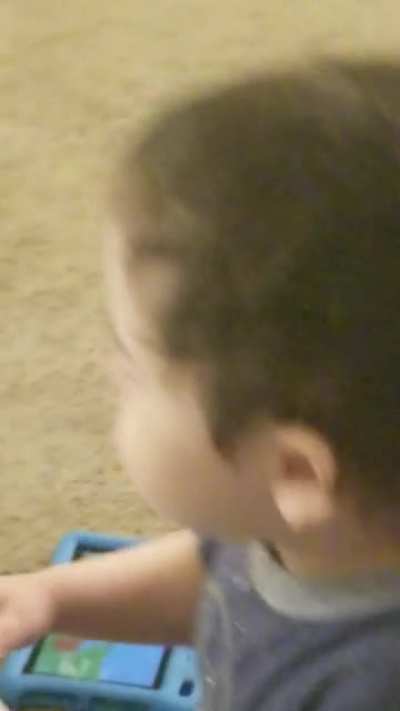 With yogurt still in his mouth. Pure despair.