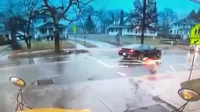 Crossing Guard in Maryland saves child from being hit by a car