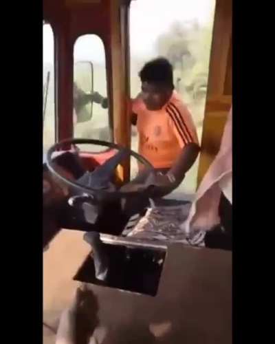 Just a man enjoying his job