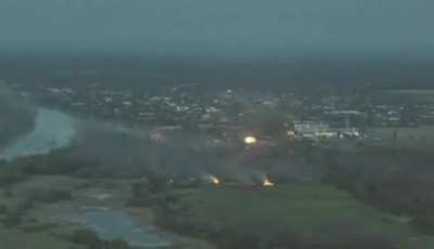 ua pov - Ukrainian MLRS impacts on a Russian position on the left bank of Kherson