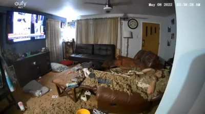 Relaxing watching TV until your roof falls on you.