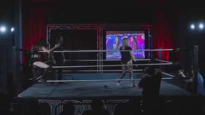 Frankie Quinn kicked in the corner by Megan-Kate