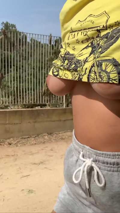 I was dared to go braless in public … and I got caught
